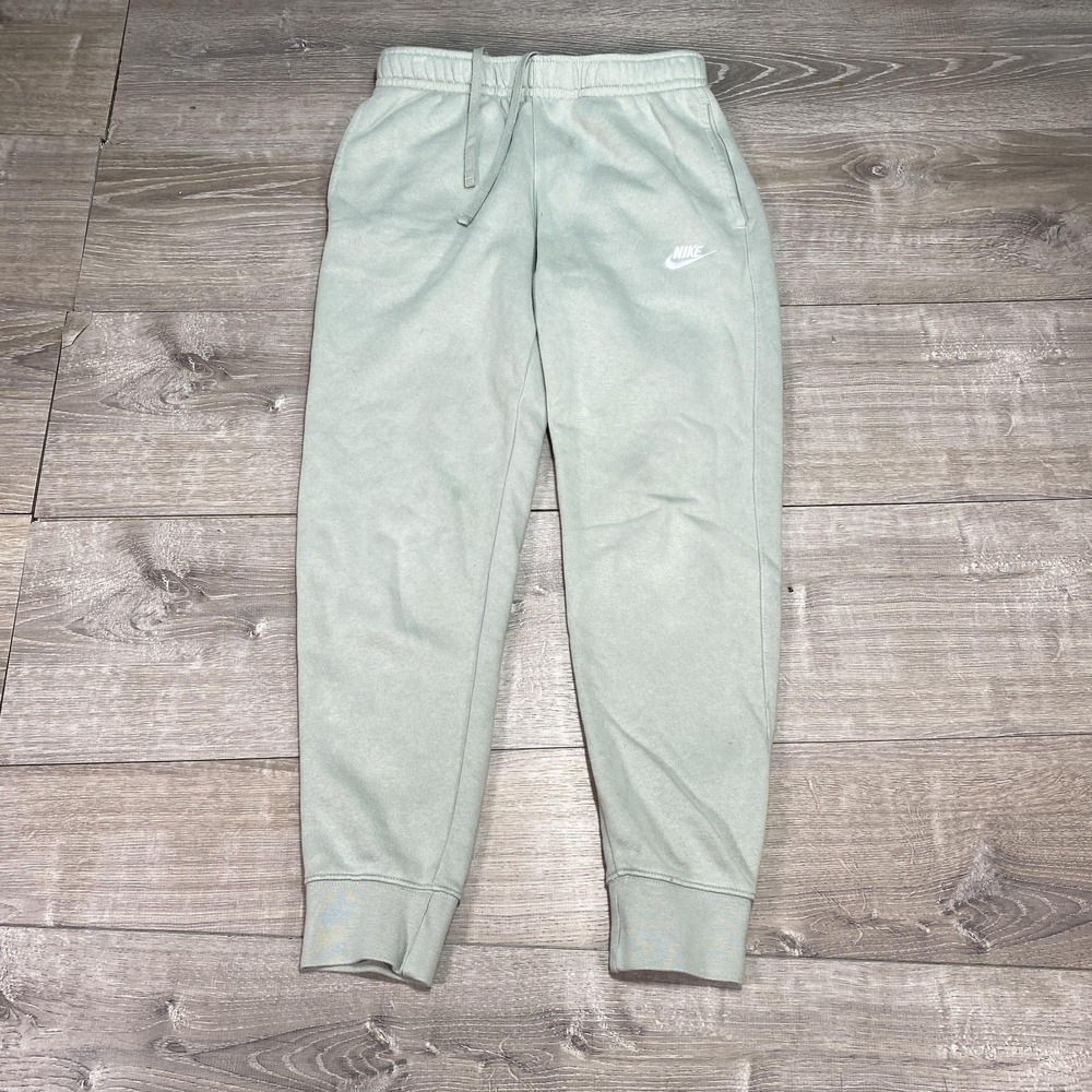 Nike Club Fleece Joggers Mens Small Green Sweatpants Drawstring Cuffed BV2671‎